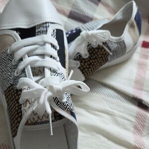 Patchwork Lace-Up Sneakers